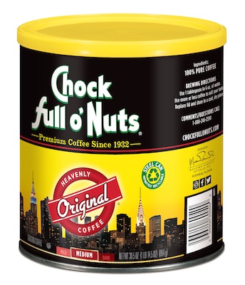 Chock full o'Nuts Original Blend Ground Coffee, Medium Roast, 30.5 oz. (MZB13000)