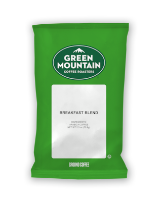 Green Mountain Breakfast Blend Ground Coffee Packs, 2.2 oz., Light Roast, 100/Carton (4432)