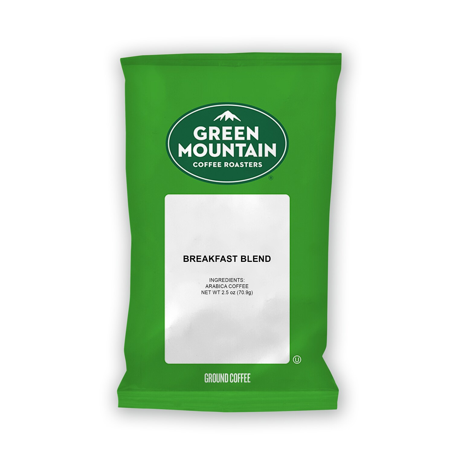 Green Mountain Breakfast Blend Ground Coffee Packs, 2.2 oz., Light Roast, 100/Carton (4432)