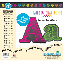 Barker Creek 4 Rainbow Chalkboard Letter Pop-Outs & Poster Letters, 234 characters/Pack