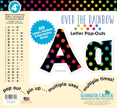 Barker Creek Over the Rainbow 4 Letter Pop Out, All Age