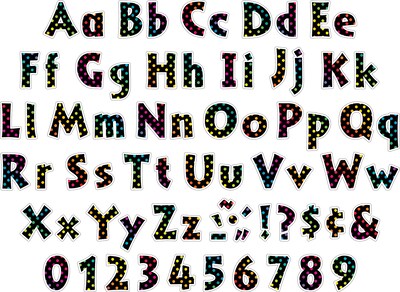 Barker Creek Over the Rainbow  4 Letters and Numbers, Multicolored, 255/Pack (LL1712)