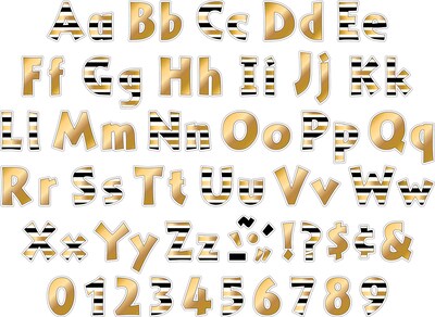 Barker Creek 4 24k Gold Letter Pop-Outs & Poster Letters, 255 Characters/Pack