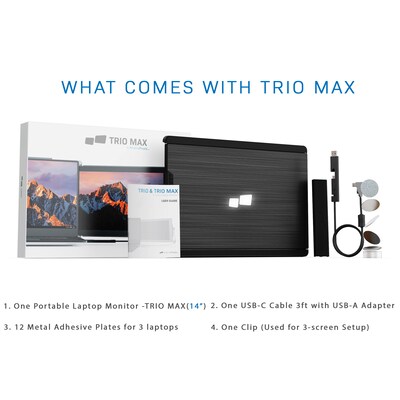 Mobile Pixels TRIO Max 101-1004P01 14" Portable LCD Monitor, Metallic Black