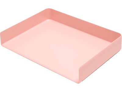 Poppin Stackable Front Loading Letter Tray, Letter Size, Pink, 4/Pack (108517)