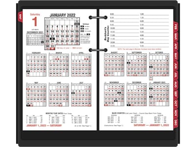2022 AT-A-GLANCE 7.5 x 4.5 Daily Calendar Refill, White/Black/Red (E712-50-22)