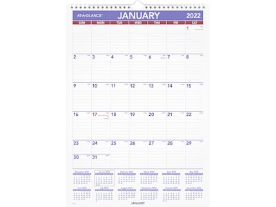 2022 AT-A-GLANCE 17 x 12 Monthly Calendar, Multicolor (PM2-28-22)
