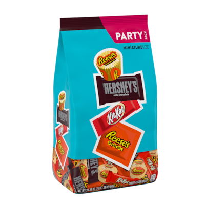 Hersheys Party Pack Miniatures Reeses, Hersheys, KitKAt & Reeses Pieces Milk Chocolate Variety,