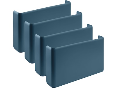 Poppin 1-Pocket Plastic Letter Size Wall File, Slate Blue, 4/Pack (108515)