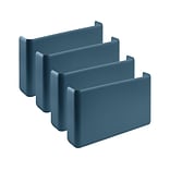 Poppin 1-Pocket Plastic Letter Size Wall File, Slate Blue, 4/Pack (108515)