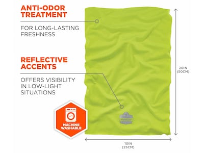 Ergodyne Chill-Its High Visibility Sweatband, Lime, One Size (42127)