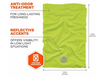 Ergodyne Chill-Its High Visibility Sweatband, Lime, One Size (42127)