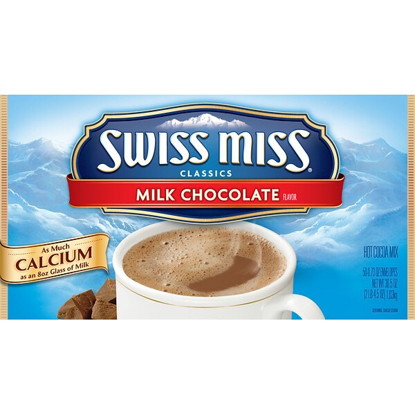 Swiss Miss Milk Chocolate Cocoa, 0.73 Oz., 50/Box (GOV47491