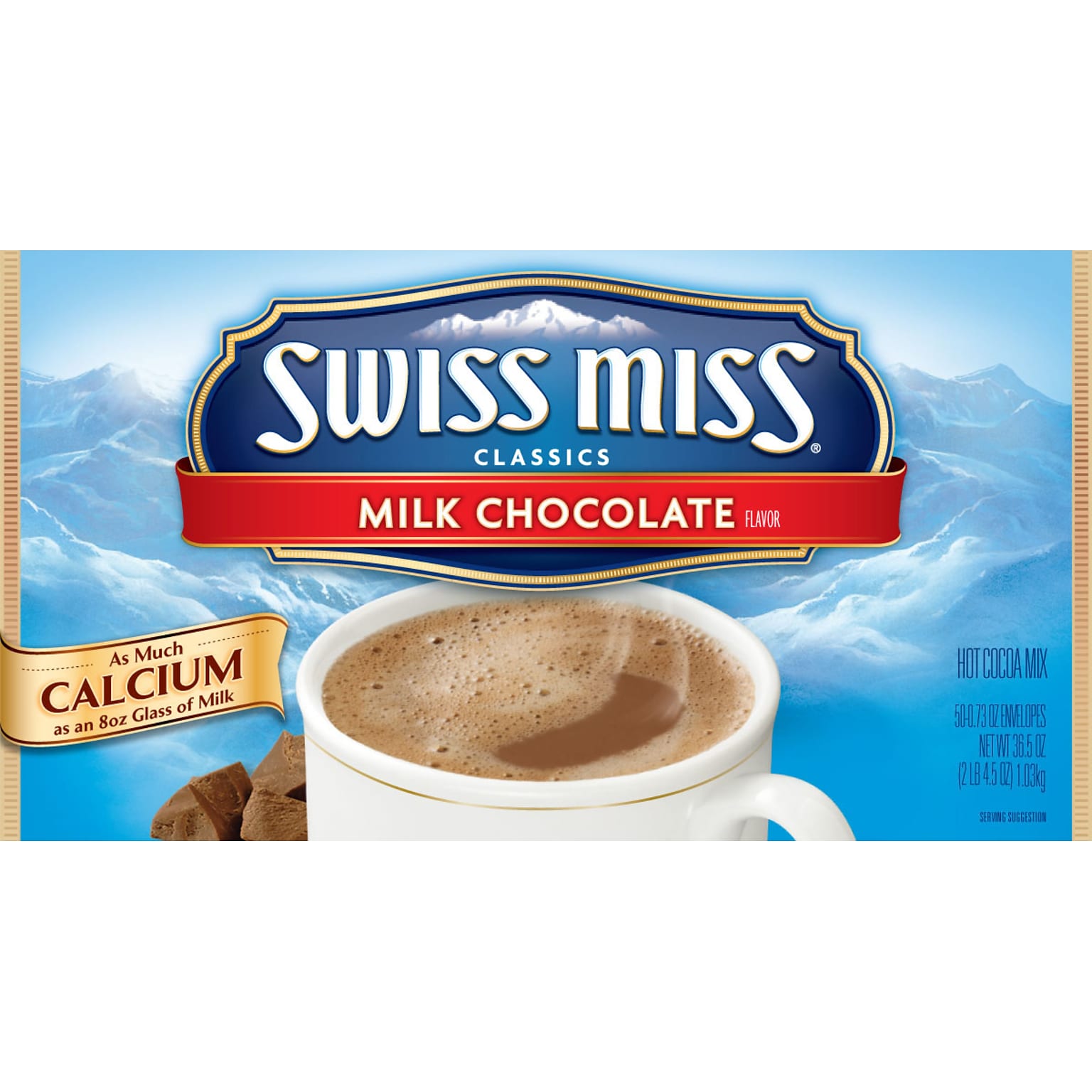 Swiss Miss Milk Chocolate Cocoa, 0.73 Oz., 50/Box (GOV47491)