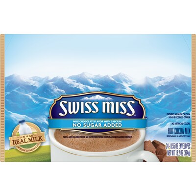 Swiss Miss No Sugar Added Cocoa, 0.55 Oz., 24/Box (HUN55584)