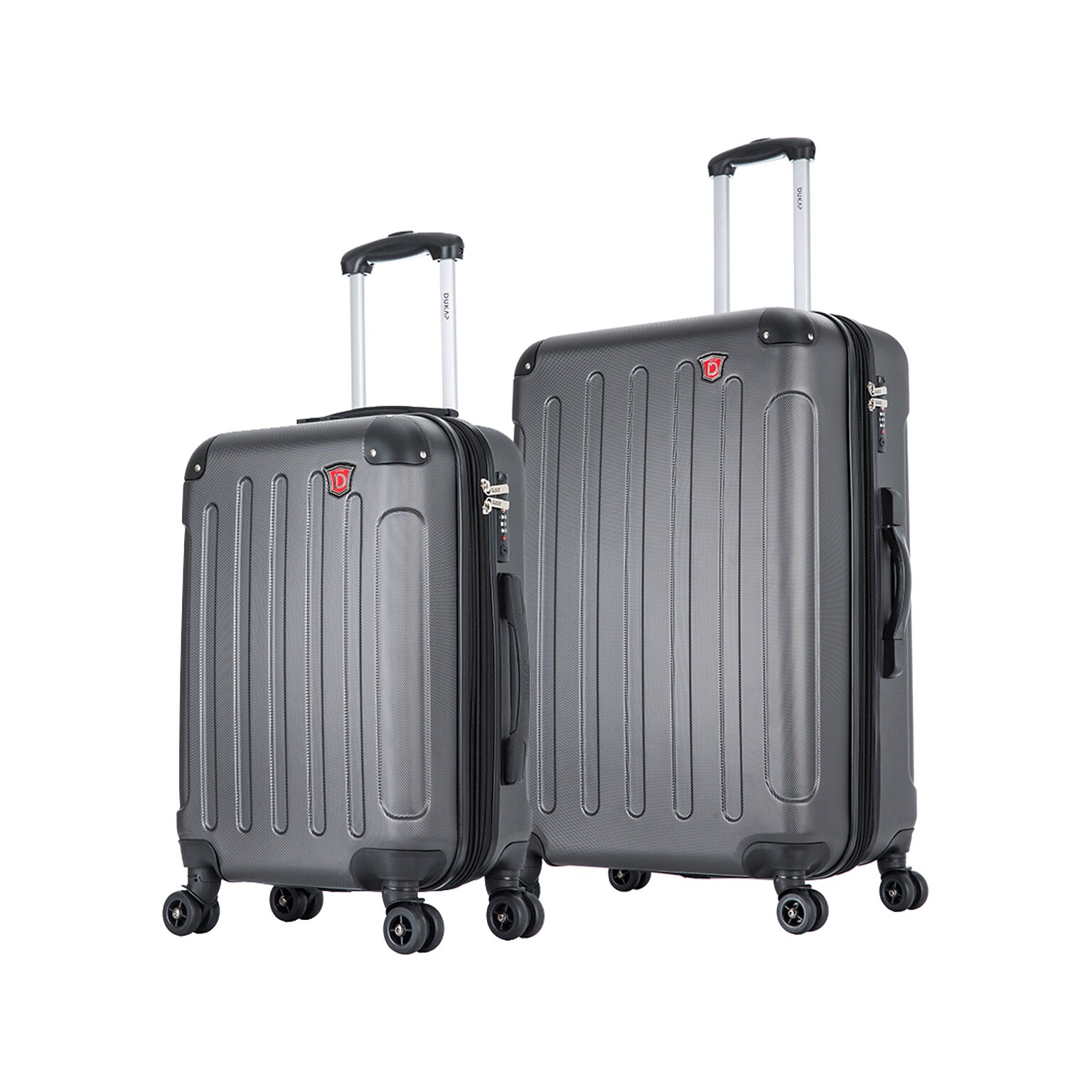 DUKAP Intely 2-Piece Hardside Spinner Luggage Set, TSA Checkpoint Friendly, Gray (DKINT0SM-GRE)