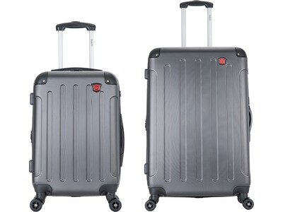 DUKAP Intely 2-Piece Hardside Spinner Luggage Set, TSA Checkpoint Friendly, Gray (DKINT0SM-GRE)