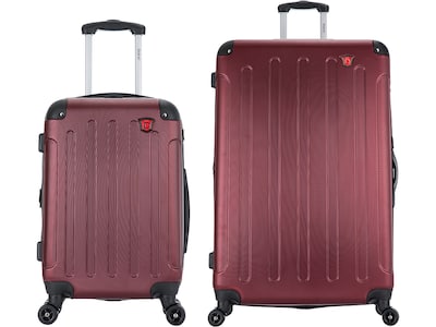 DUKAP Intely 2-Piece Hardside Spinner Luggage Set, TSA Checkpoint Friendly, Wine (DKINT0SM-WIN)