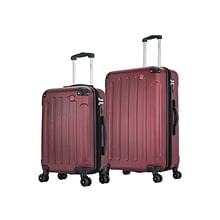 DUKAP Intely 2-Piece Plastic Luggage Set, Wine (DKINT0SM-WIN)