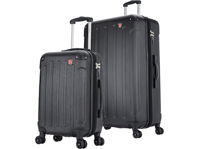 DUKAP Intely 2-Piece Plastic Luggage Set, Black (DKINT0SM-BLK)