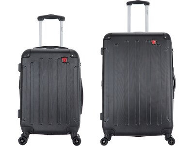 DUKAP Intely 2-Piece Plastic Luggage Set, Black (DKINT0SM-BLK)