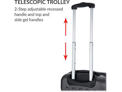 DUKAP Intely 2-Piece Hardside Spinner Luggage Set, TSA Checkpoint Friendly, Black (DKINT0SM-BLK)