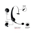 OTM Essentials Pro Wireless Mono Noise Canceling Headset, Over-the-Head, Black (OB-A6A)