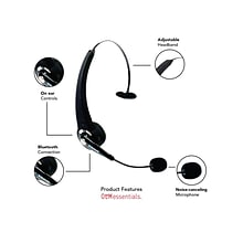 OTM Essentials Pro Wireless Mono Noise Canceling Headset, Over-the-Head, Black (OB-A6A)