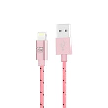 LAX Gadgets Extra Long 2-in-1 Apple MFi Certified Nylon Lightning Cable Cord,6 Ft, White