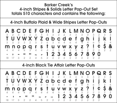 Barker Creek 4" Letter Pop-Out Set, Stripes & Solids, 510 Characters/Set (4141)