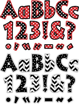 Barker Creek Chevron & Dots  4" Letters and Numbers, Multicolored, 510/Pack (4301)
