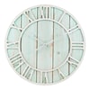 La Crosse Clock 23.5 Inch Round Blue Coastal Decorative Quartz Wall Clock (404-4060)