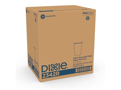 Dixie EcoSmart Fiber Hot/Cold Cups, 12 Oz., Kraft Paper, 1000/Carton (2342R)