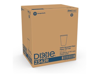 Dixie EcoSmart Fiber Hot/Cold Cups, 12 Oz., Kraft Paper, 1000/Carton (2342R)