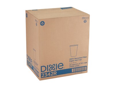 Dixie EcoSmart Fiber Hot/Cold Cups, 12 Oz., Kraft Paper, 1000/Carton (2342R)