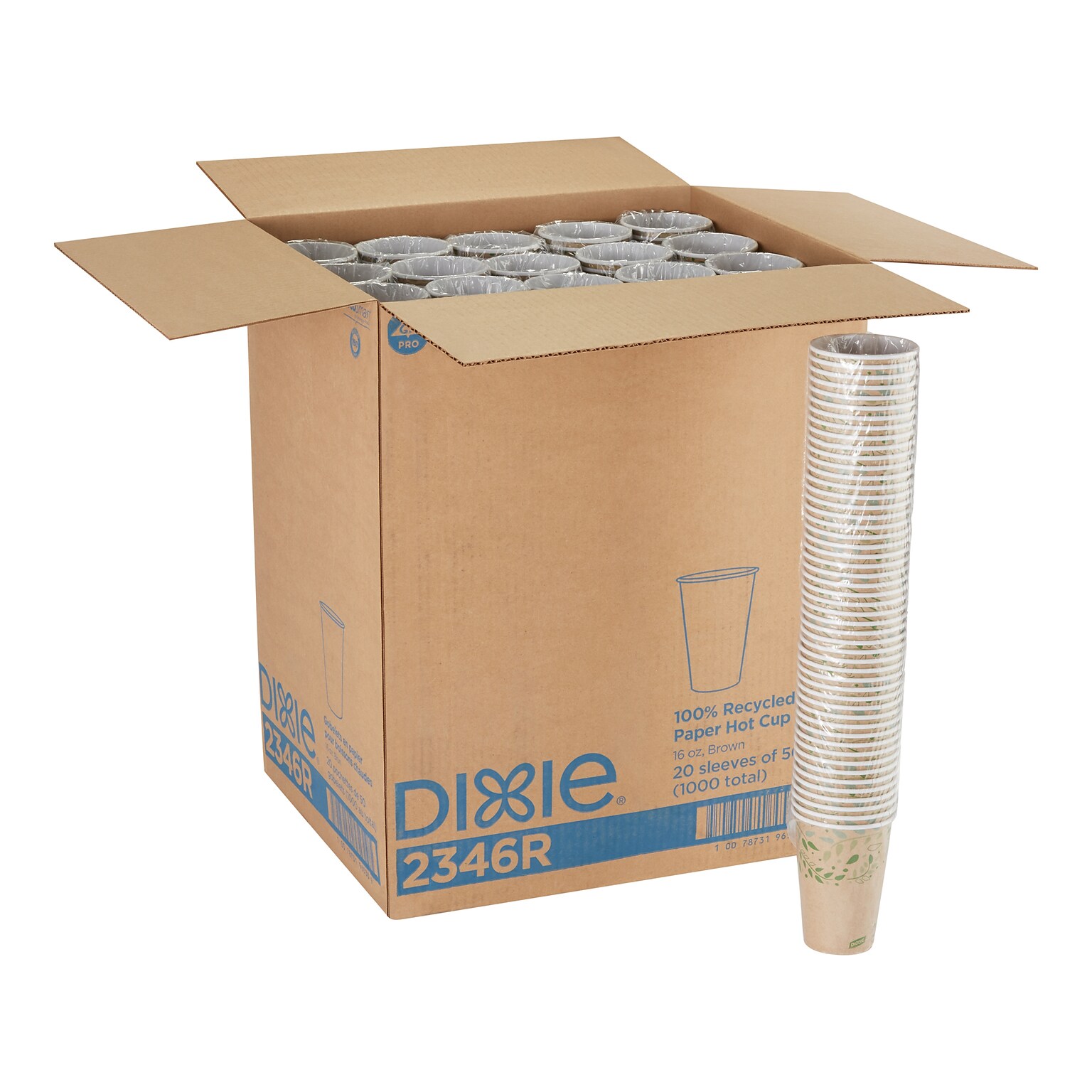 Dixie EcoSmart Fiber Hot/Cold Cups, 16 Oz., Kraft Paper, 1000/Carton (2346R)