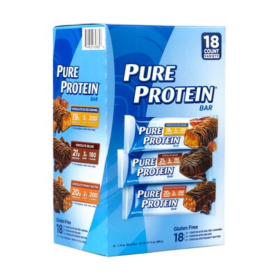 Pure Protein Bars, 1.76 Oz., Assorted Flavors, 18/Pack (220-00545)