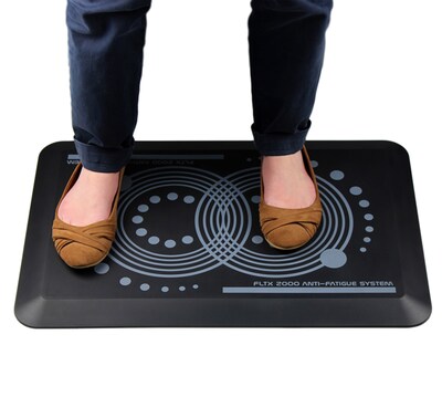 Floortex AFS-TEX System 2000 Anti-Fatigue Mat 20"W x 32"L, Midnight Black (FCA22032BK)