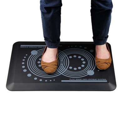 Floortex AFS-TEX System 2000 Anti-Fatigue Mat 20"W x 32"L, Midnight Black (FCA22032BK)
