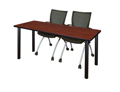 Regency Kee Training Table, 24"D x 72"W, Cherry/Black (MT7224CHBPBK)