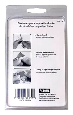 Baumgartens Adhesive-Backed Magnetic Tape, Black, 1/2 x 10ft