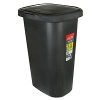 Rubbermaid FG5L5806BLA Spring Top Waste Can with LinerLock, 13 Gallon, Black