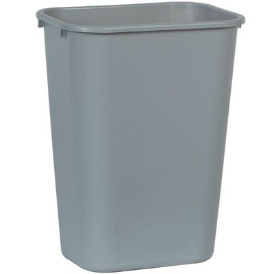 Rubbermaid Indoor Trash Can w/ No Lid, Gray Plastic, 10.25 Gal