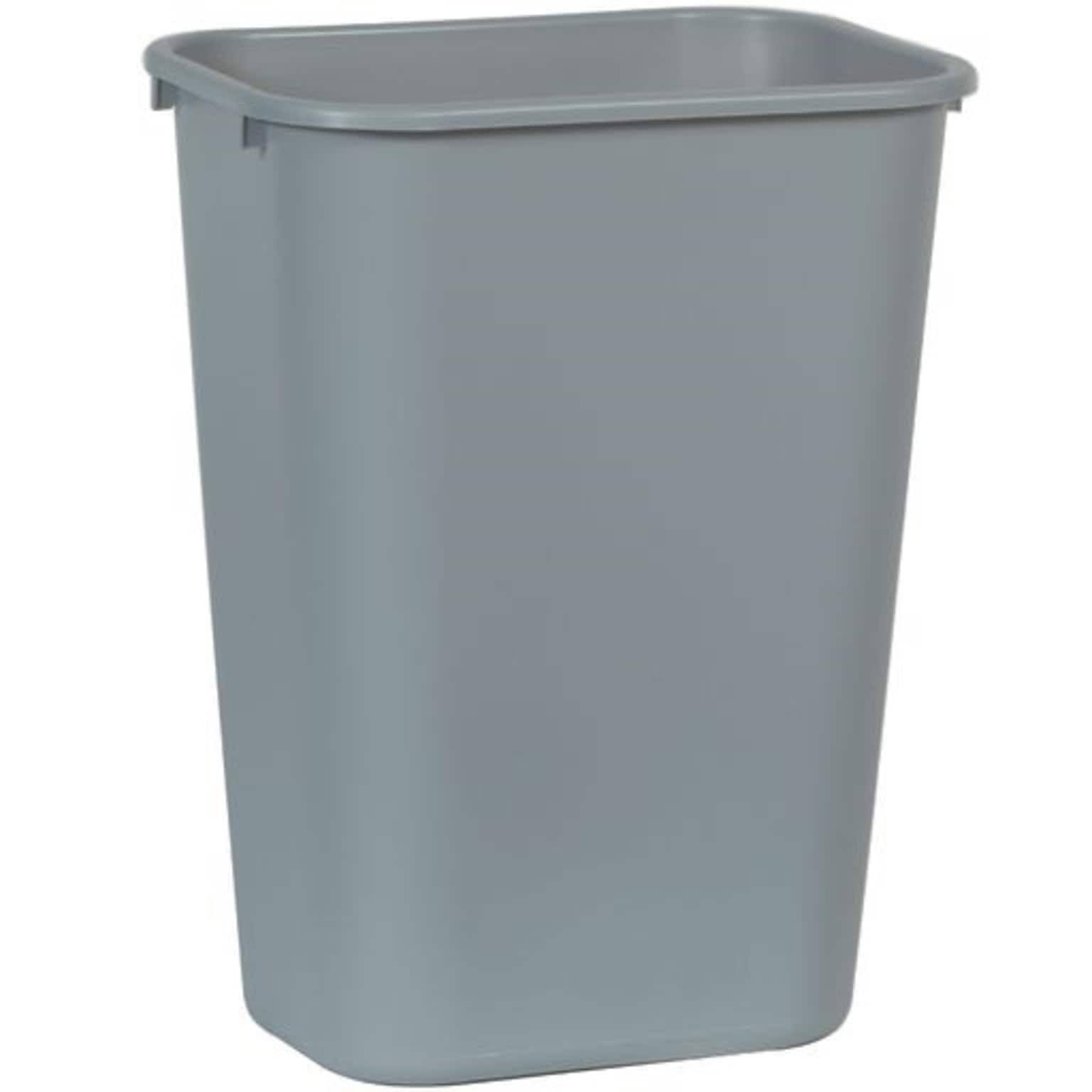 Rubbermaid Indoor Trash Can w/ No Lid, Gray Plastic, 10.25 Gal. (FG295700GRAY)