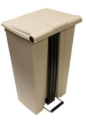 Rubbermaid Fire-Safe Step-On Trash Can, 23 Gallons, Beige (FG614600BEIG)