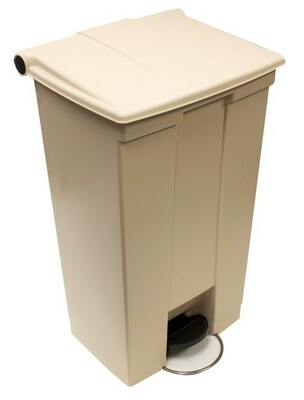 Rubbermaid Fire-Safe Step-On Trash Can, 23 Gallons, Beige (FG614600BEIG)