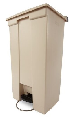 Rubbermaid Fire-Safe Step-On Trash Can, 23 Gallons, Beige (FG614600BEIG)