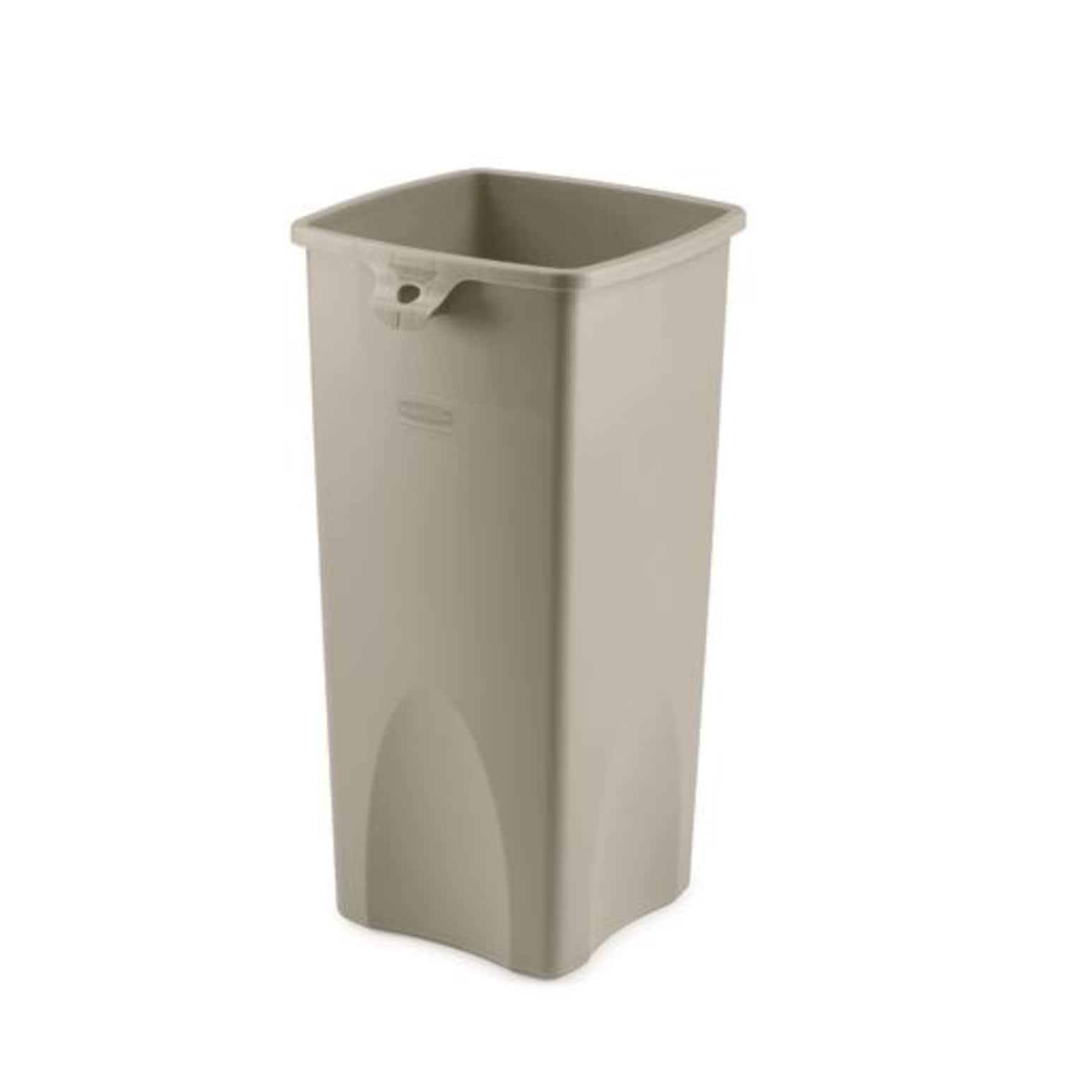 Rubbermaid Untouchable Indoor, Outdoor Trash Can w/ no Lid, Beige Resin, 23 Gal. (FG356988BEIG)