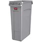 Rubbermaid Slim Jim Vented Rectangular Trash Can Waste Receptacle, 23 Gallons, Gray (FG354060GRAY)