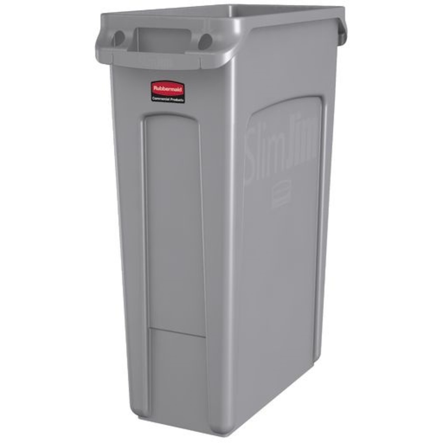 Rubbermaid Slim Jim Vented Rectangular Trash Can Waste Receptacle, 23 Gallons, Gray (FG354060GRAY)